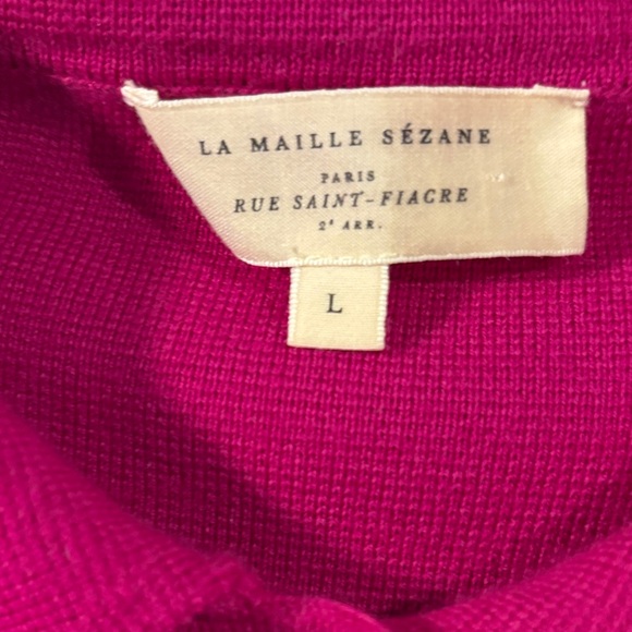 Sezane Magenta Button-Front Knit Cardigan - Picture 2 of 11